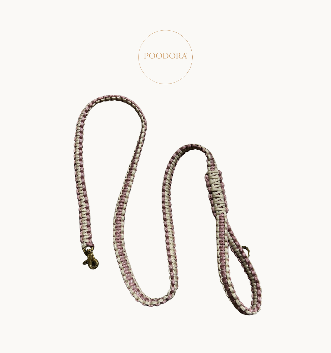 Luxury Cobra Leash – Dusty Rose & Vanilla