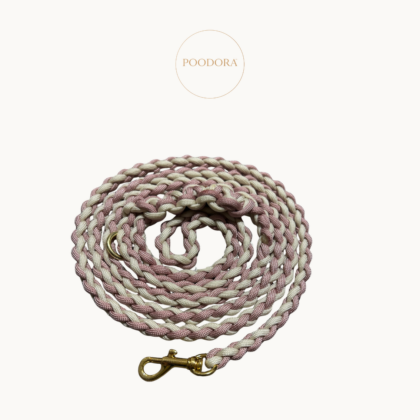 Luxury Round Leash – Dusty Rose & Vanilla