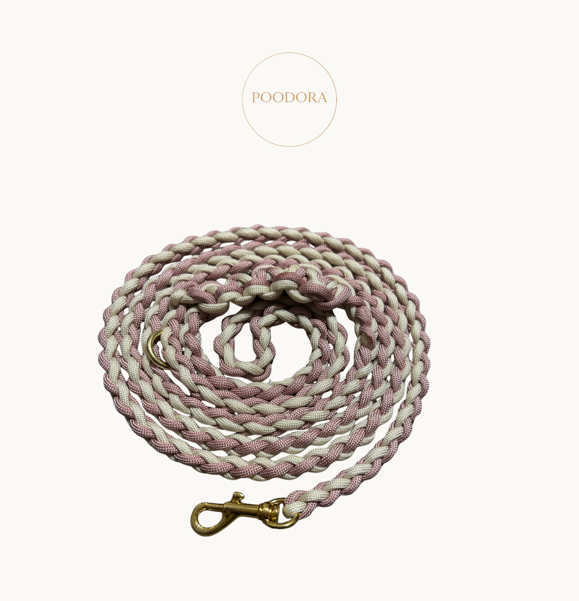 Luxury Round Leash – Dusty Rose & Vanilla