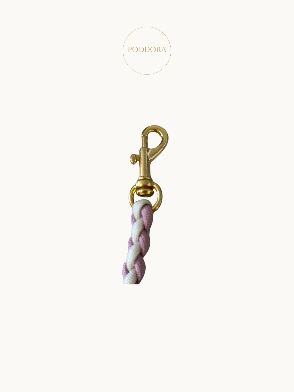 Luxury Round Leash – Dusty Rose & Vanilla - Image 2