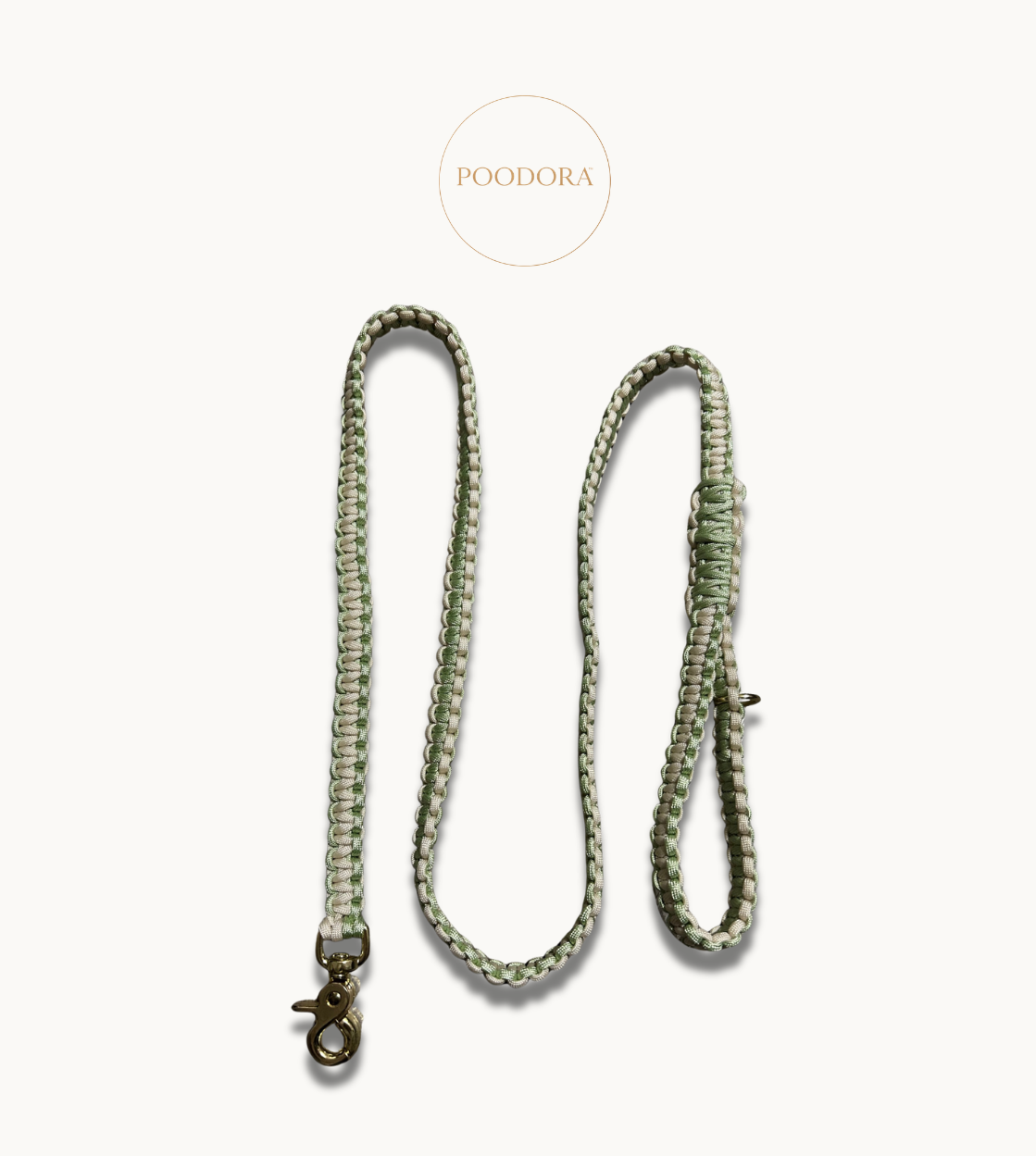 Luxury Cobra Leash – Mint & Cream