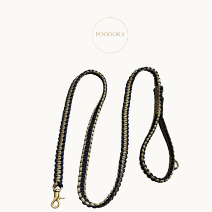 Luxury Cobra Leash – Royal Navy & Gold