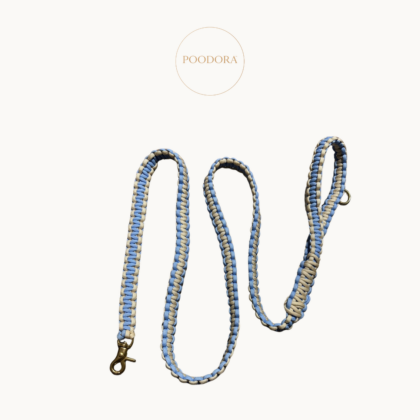 Luxury Cobra Leash – Sky Blue & Vanilla