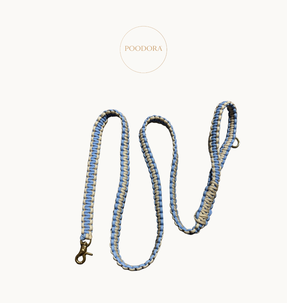 Luxury Cobra Leash – Sky Blue & Vanilla