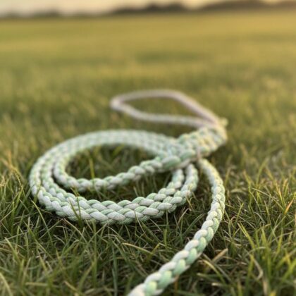 Luxury Round Leash – Mint & Cream