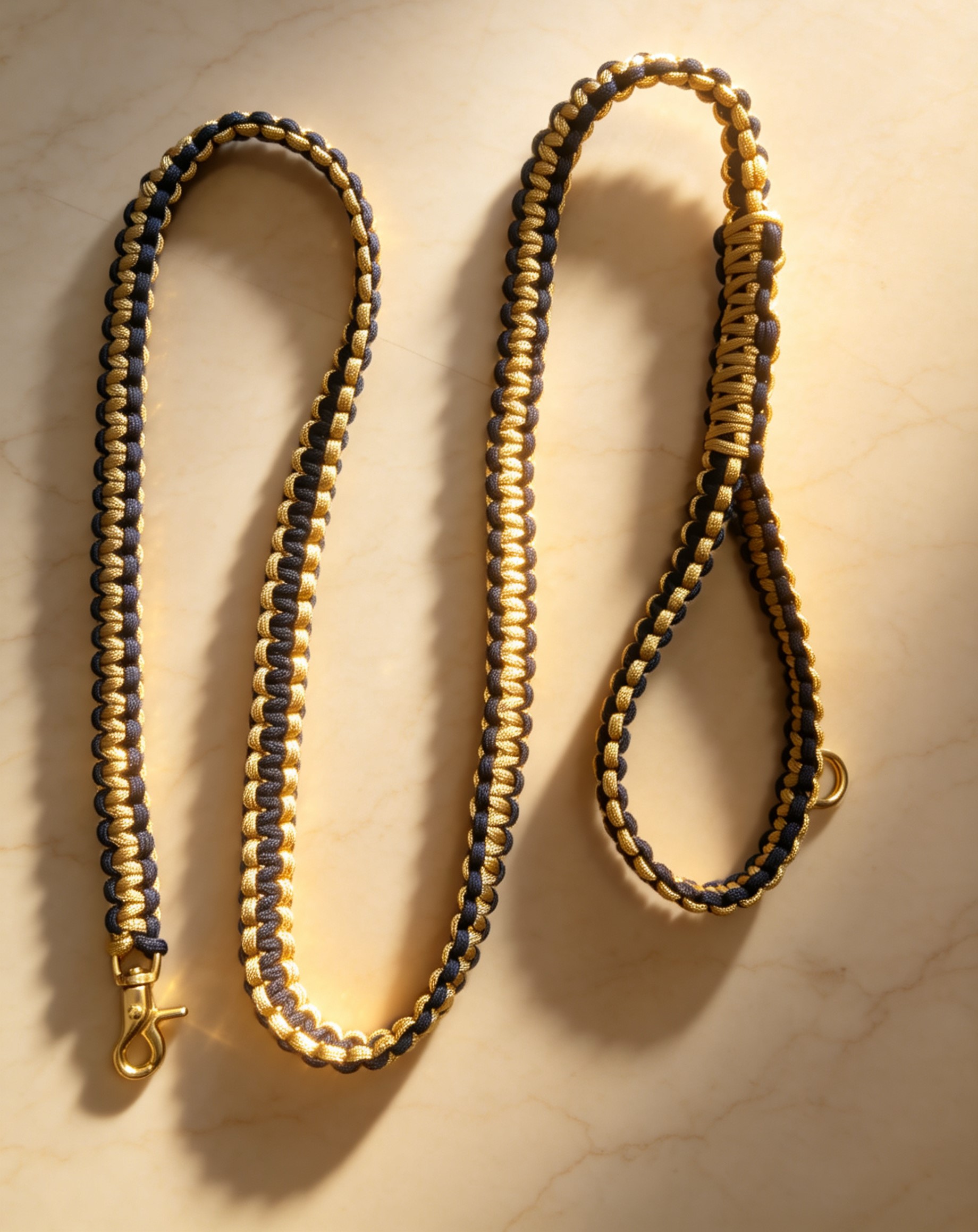 Luxury Cobra Leash – Royal Navy & Gold - Image 6