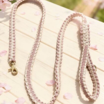 Luxury Cobra Leash – Dusty Rose & Vanilla