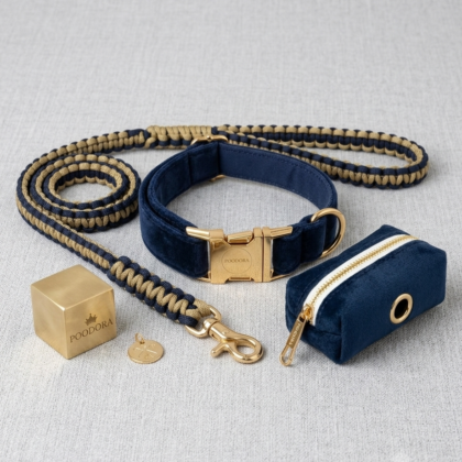 POODORA™ Royal Velvet Matching Set 3-in-1 – Midnight Navy