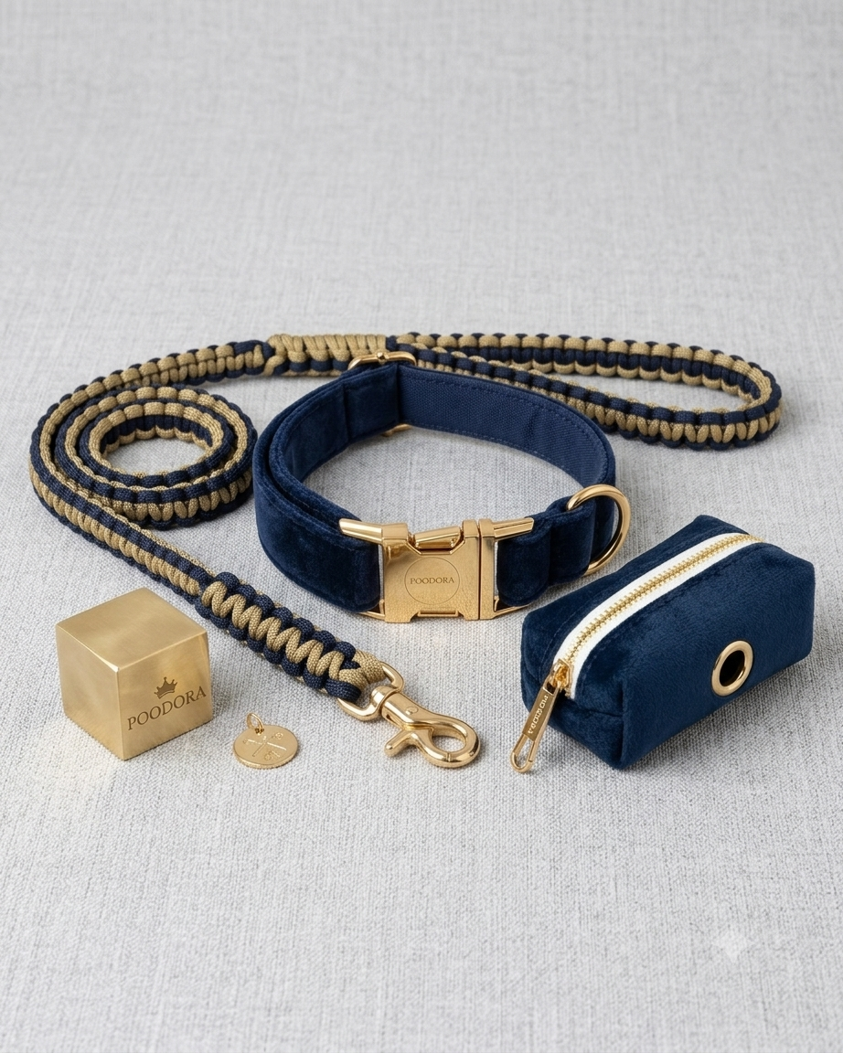 POODORA™ Royal Velvet Matching Set 3-in-1 – Midnight Navy